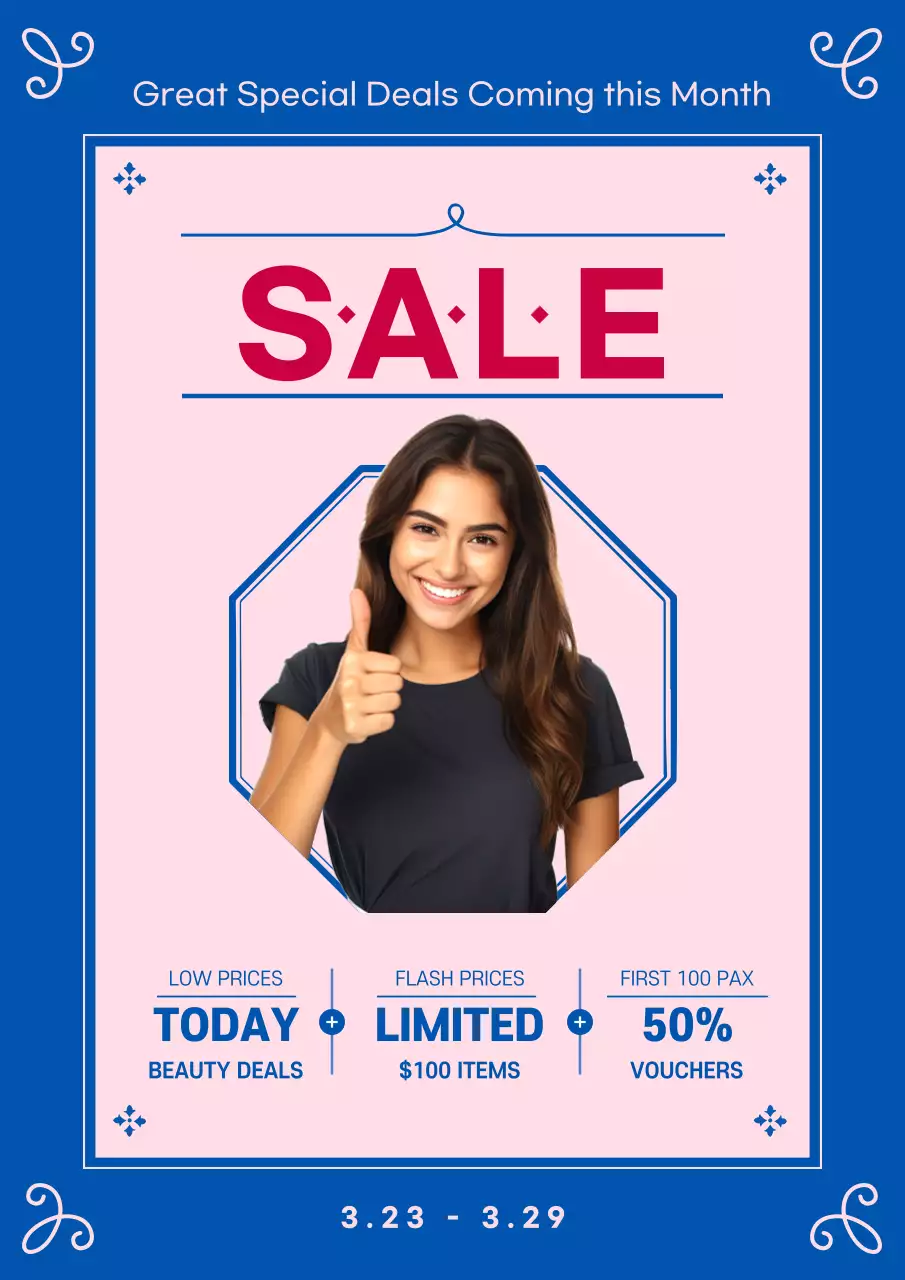 Blue Modern Sale Promotion Poster