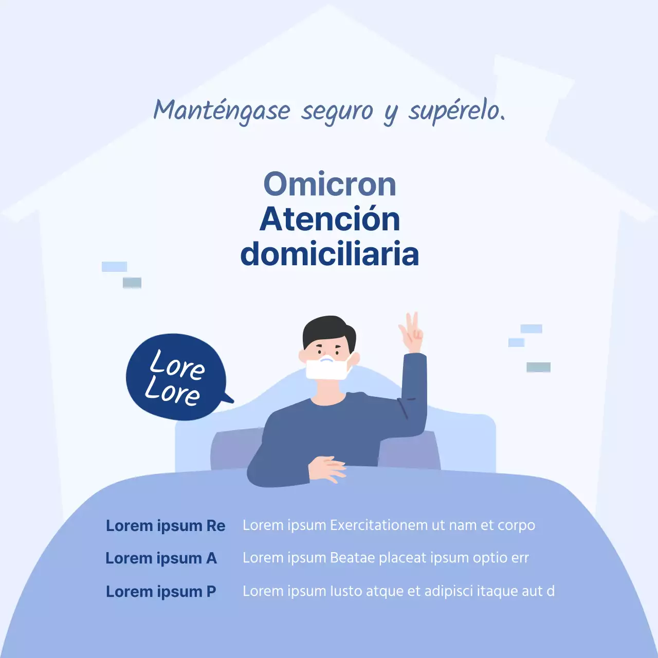 Ilustración azul sencilla que proporciona información sobre la enfermedad