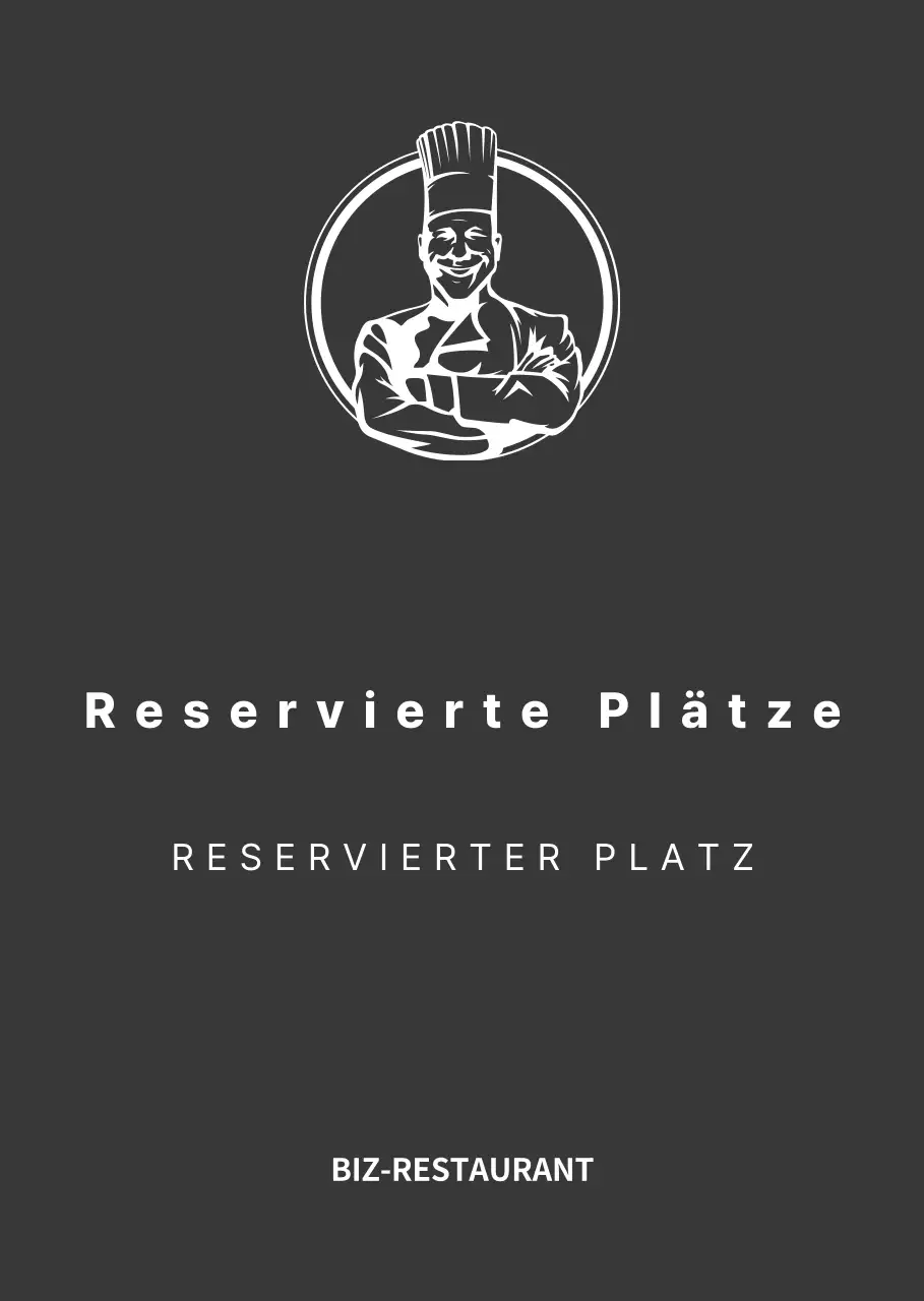 Schwarz-weiße, übersichtliche Restaurantreservierungen