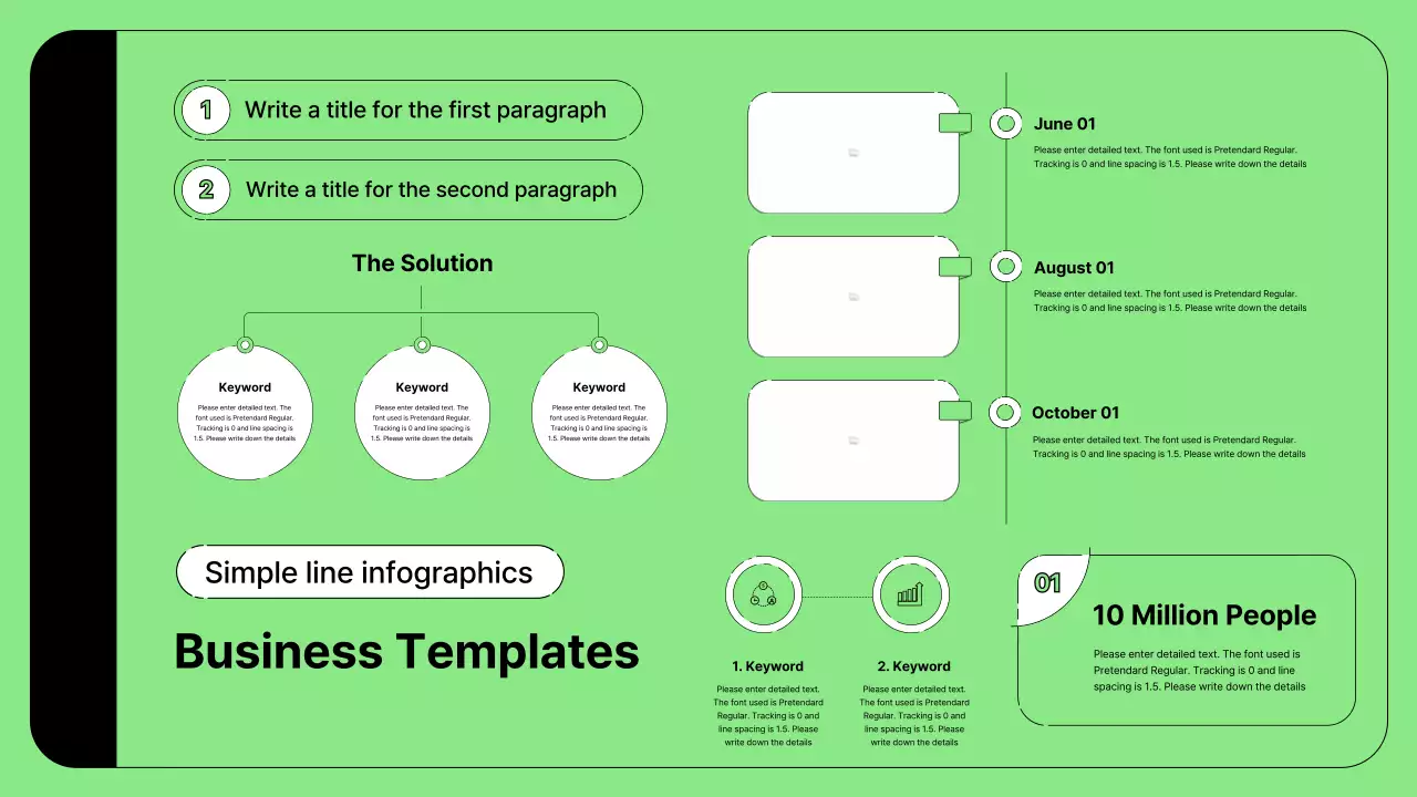 Business illustration with simple lines and green color