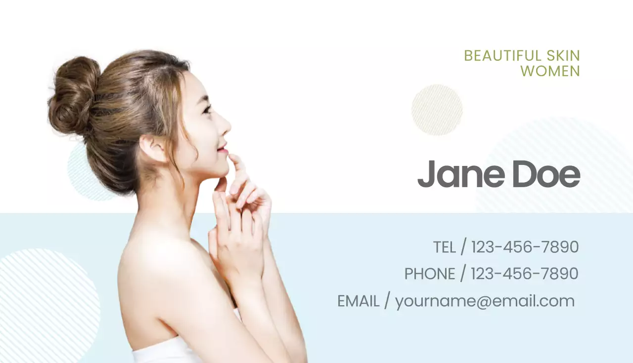 Blue Minimal Skincare Promotion Business Card