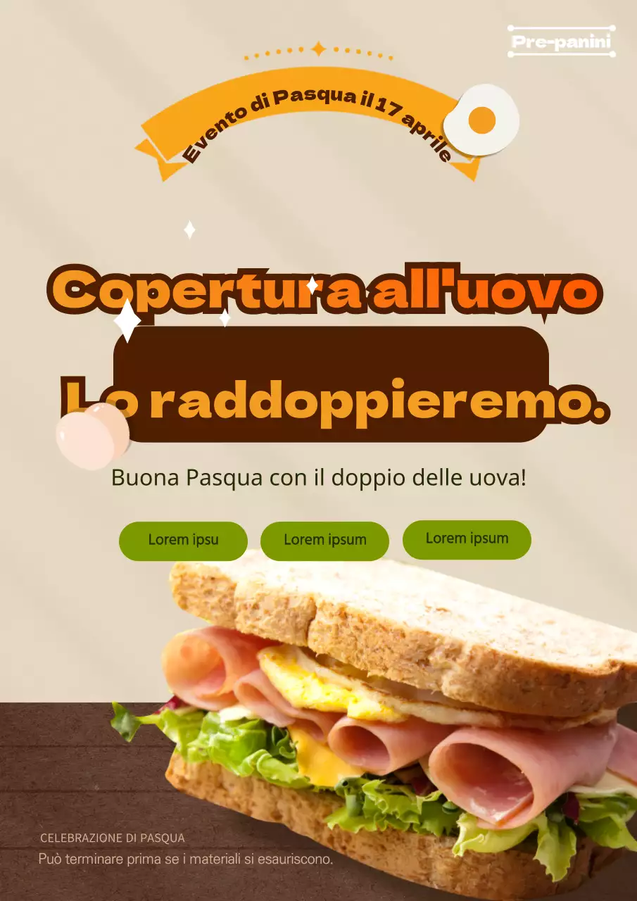 Promuovete l'evento di copertura delle uova del panino di Pasqua di Beige e Woodtone