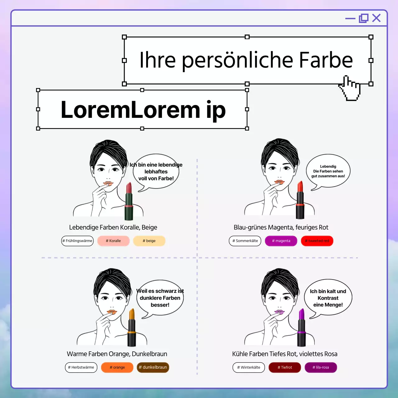 Einführung von Lila als persönliche Trendfarbe