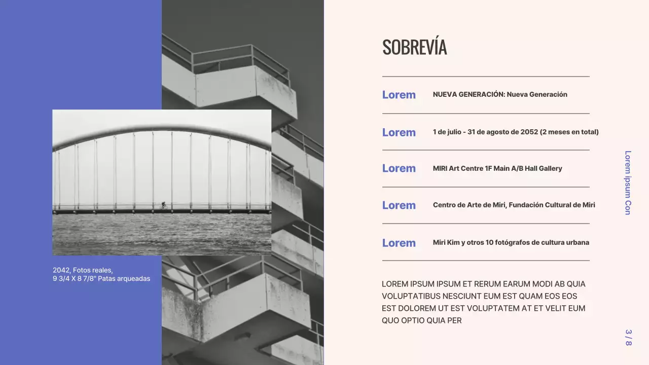 Propuesta de exposición fotográfica Grid Concept en morado y beige