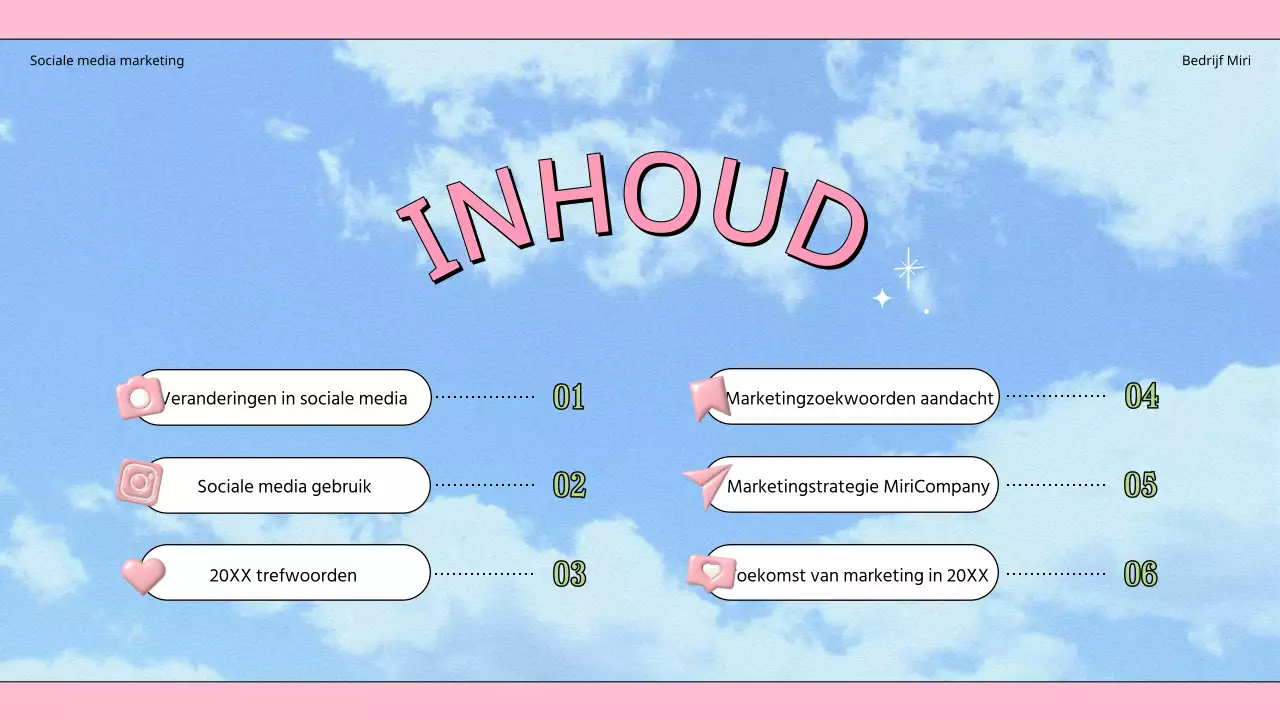 Kitscherige trends in de sociale-mediamarketingindustrie met een lichtblauwe achtergrond