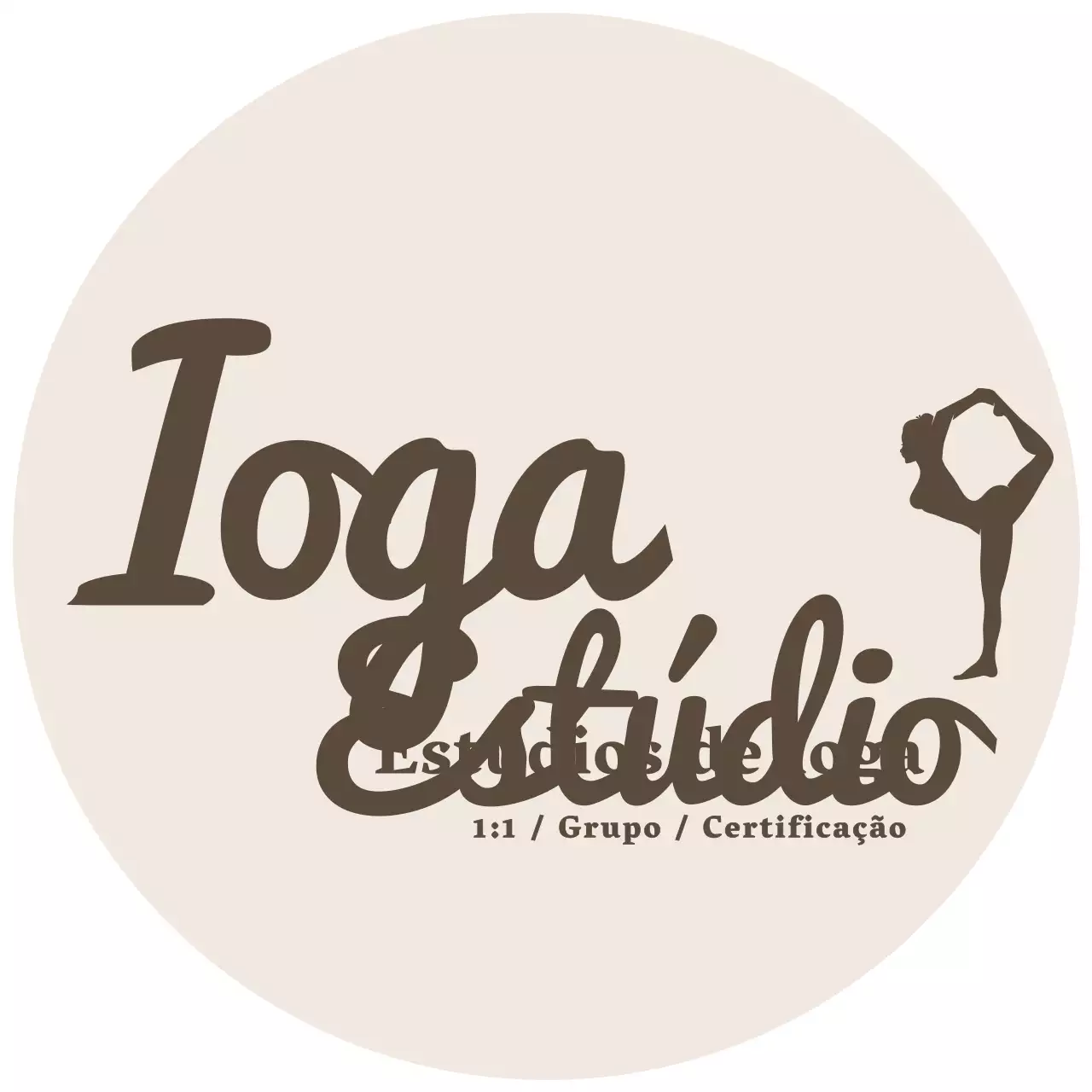 Saco ecológico promocional simples bege para estúdio de ioga