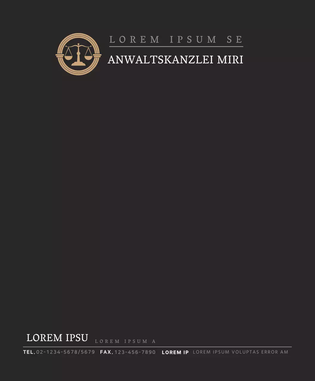 Einfaches Konzept in Schwarz-Weiß zur Werbung für eine Anwaltskanzlei