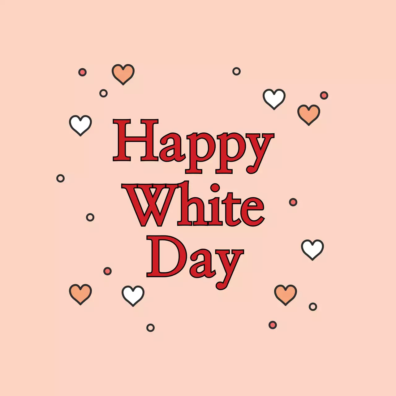 ピンクのイラストキッチュなイベントホワイトデーのラベル