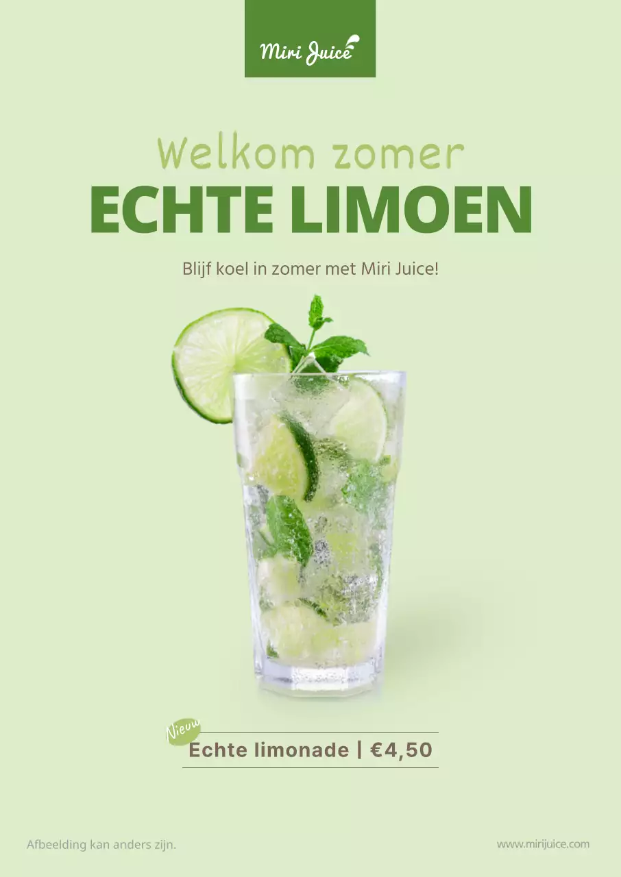 Groene zomerlimonade poster