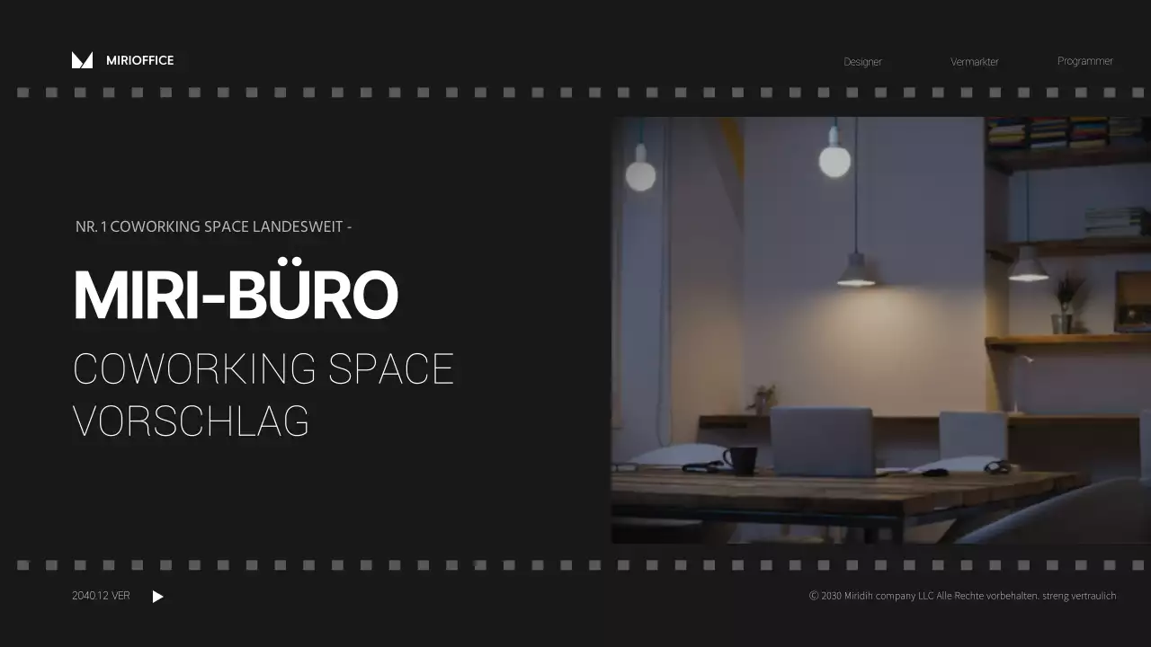 Monotones einfaches Filmkonzept für ein Gemeinschaftsbüro