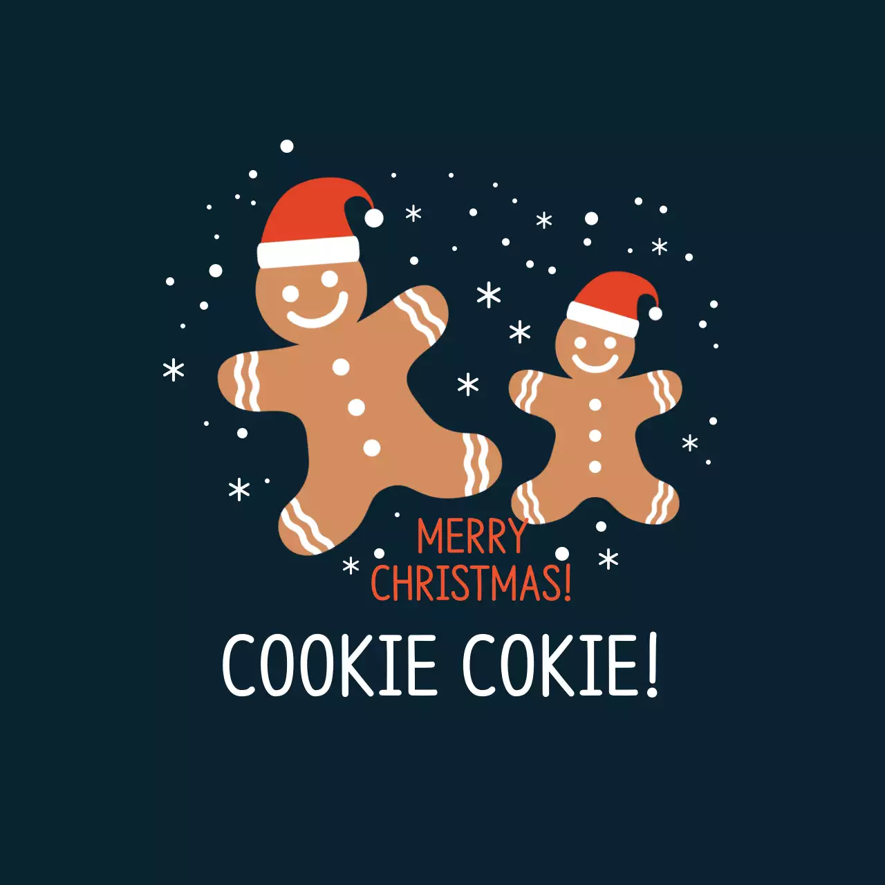 Beige red navy blue illustration Christmas greeting label