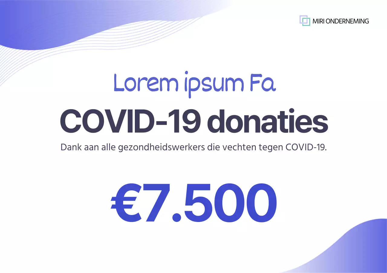 Paarse nette COVID-19 zorg donatie lijst