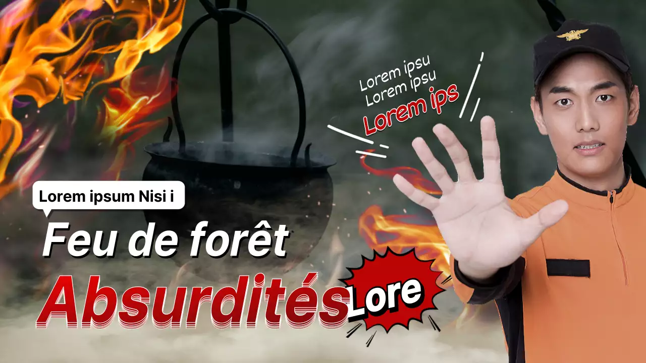 Thème de la prévention des incendies de forêt avec concept photoréaliste orange