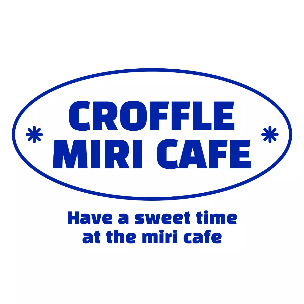 Clean, simple shapes and text in navy blue for a stylish cafe.