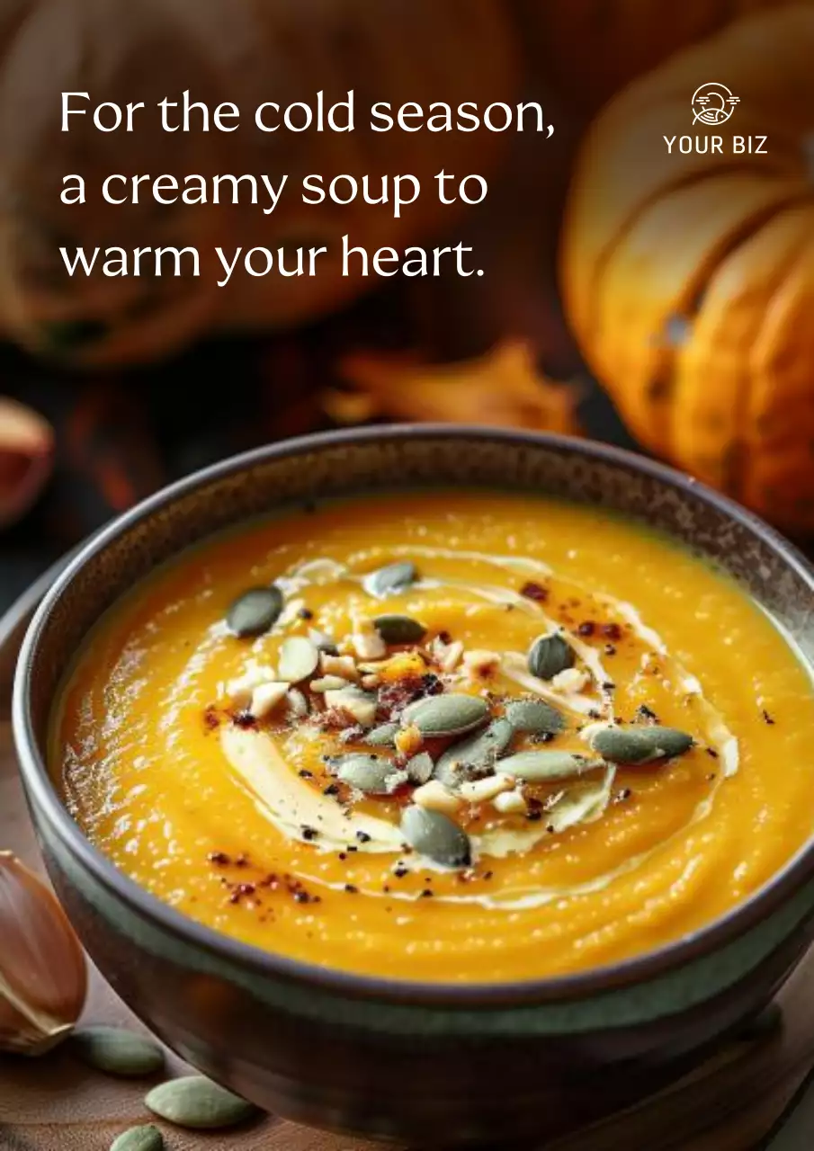 Orange Rustic Soup Promotion Poster