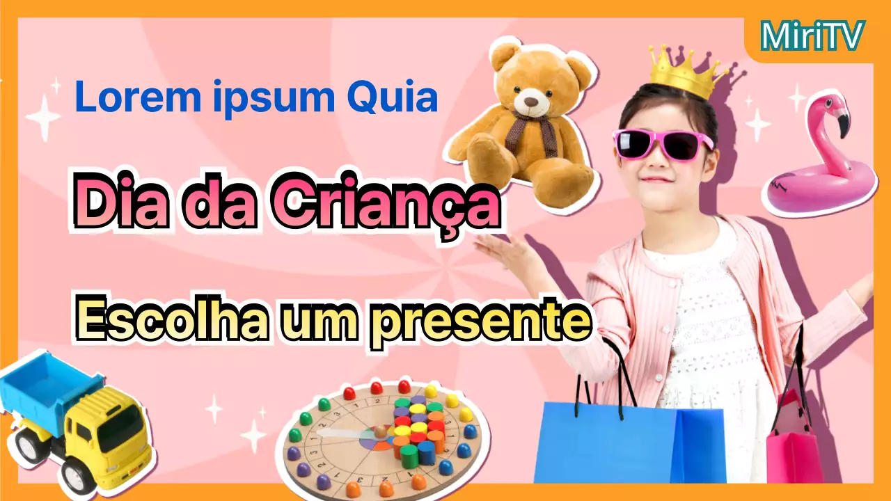 Miniatura do YouTube do Dia da Criança Cor-de-Rosa