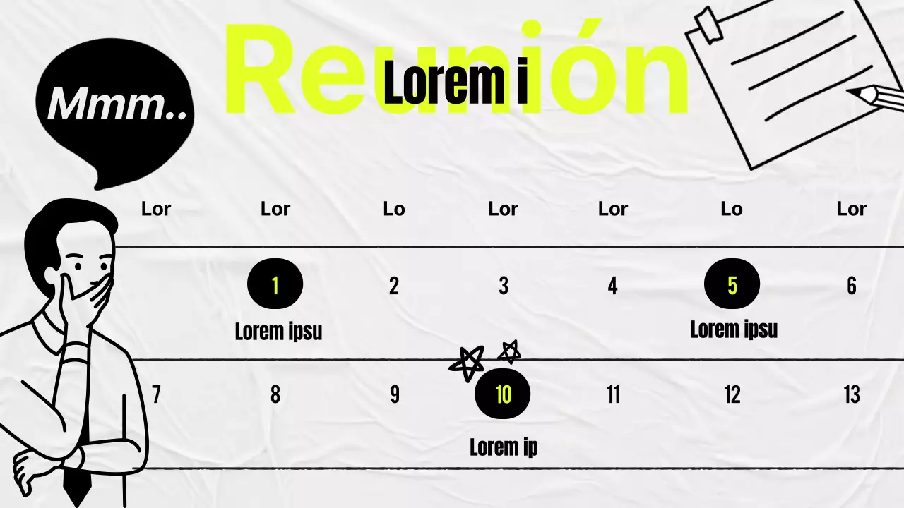 Minutos de estudio sencillos en amarillo y gris