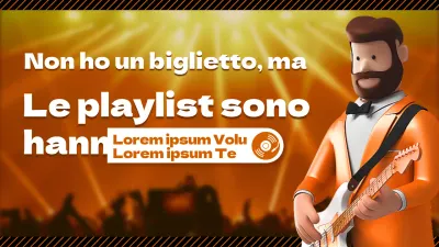 Tema della playlist di personaggi 3D arancioni con un concetto in levare