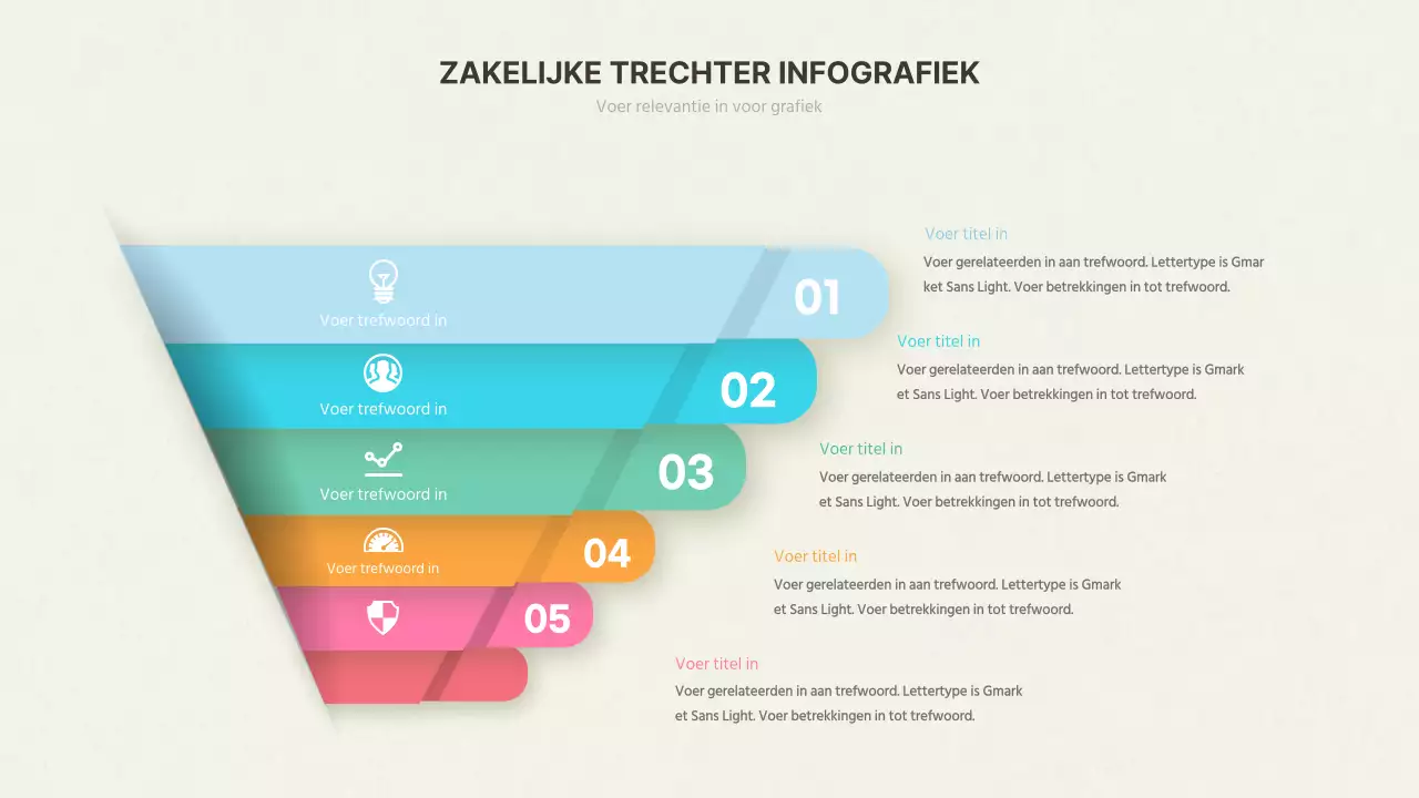 Veelkleurige driedimensionale papieren concepttrechter