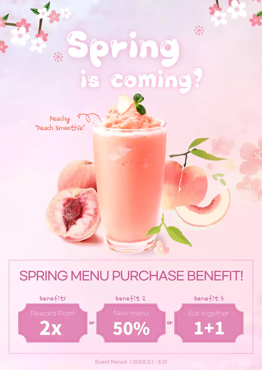 Pink Trendy Smoothie Promotion Poster