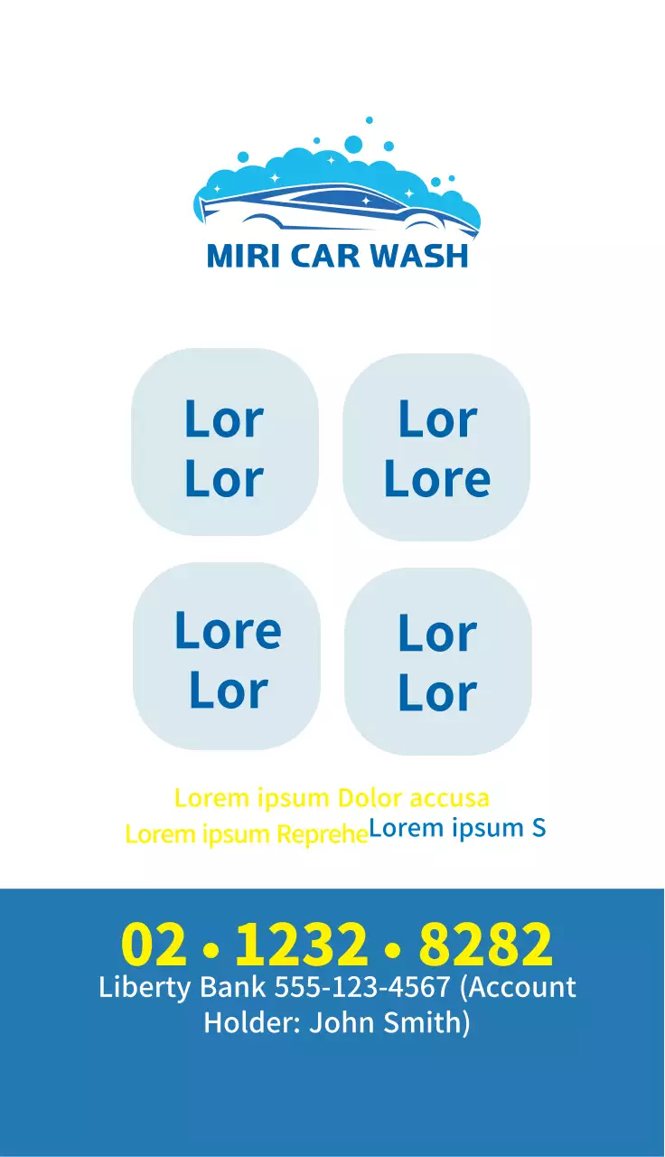 Kartu Nama Promosi Cuci Mobil Modern Biru