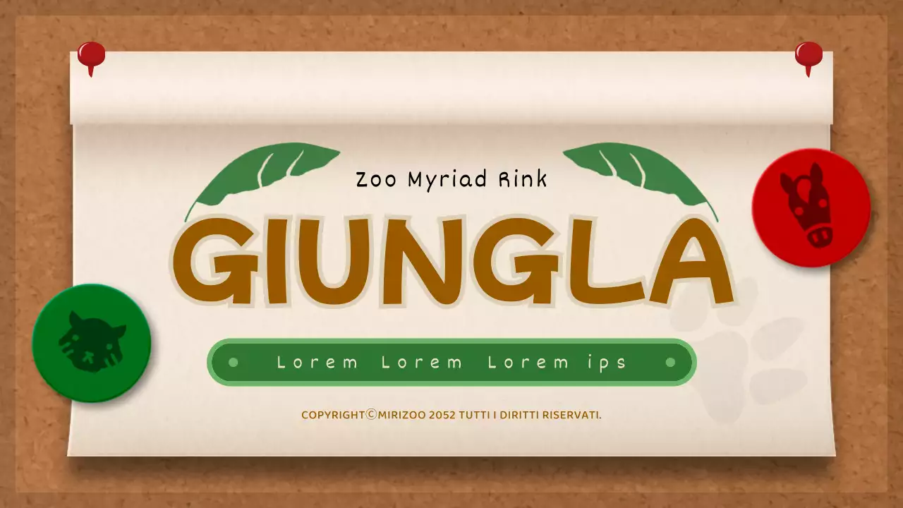 Lavagna per appunti marrone e verde Concept Jungle Story