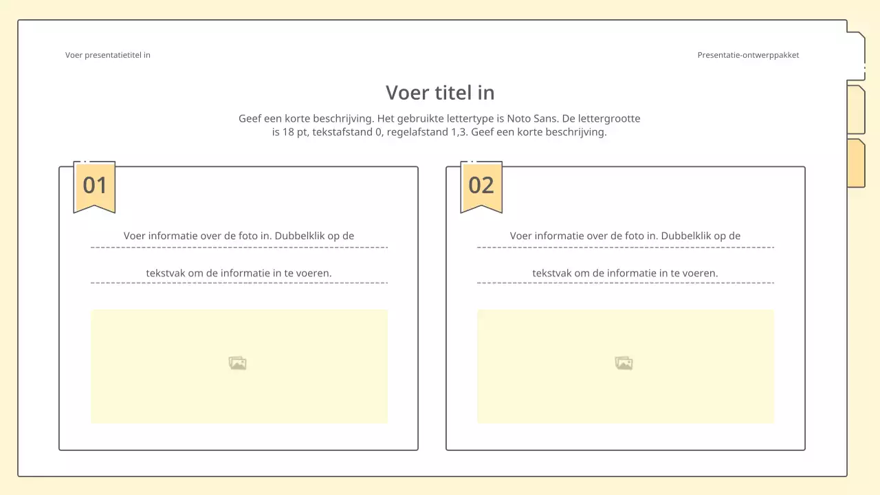 Strakke en eenvoudige presentatieset in geel