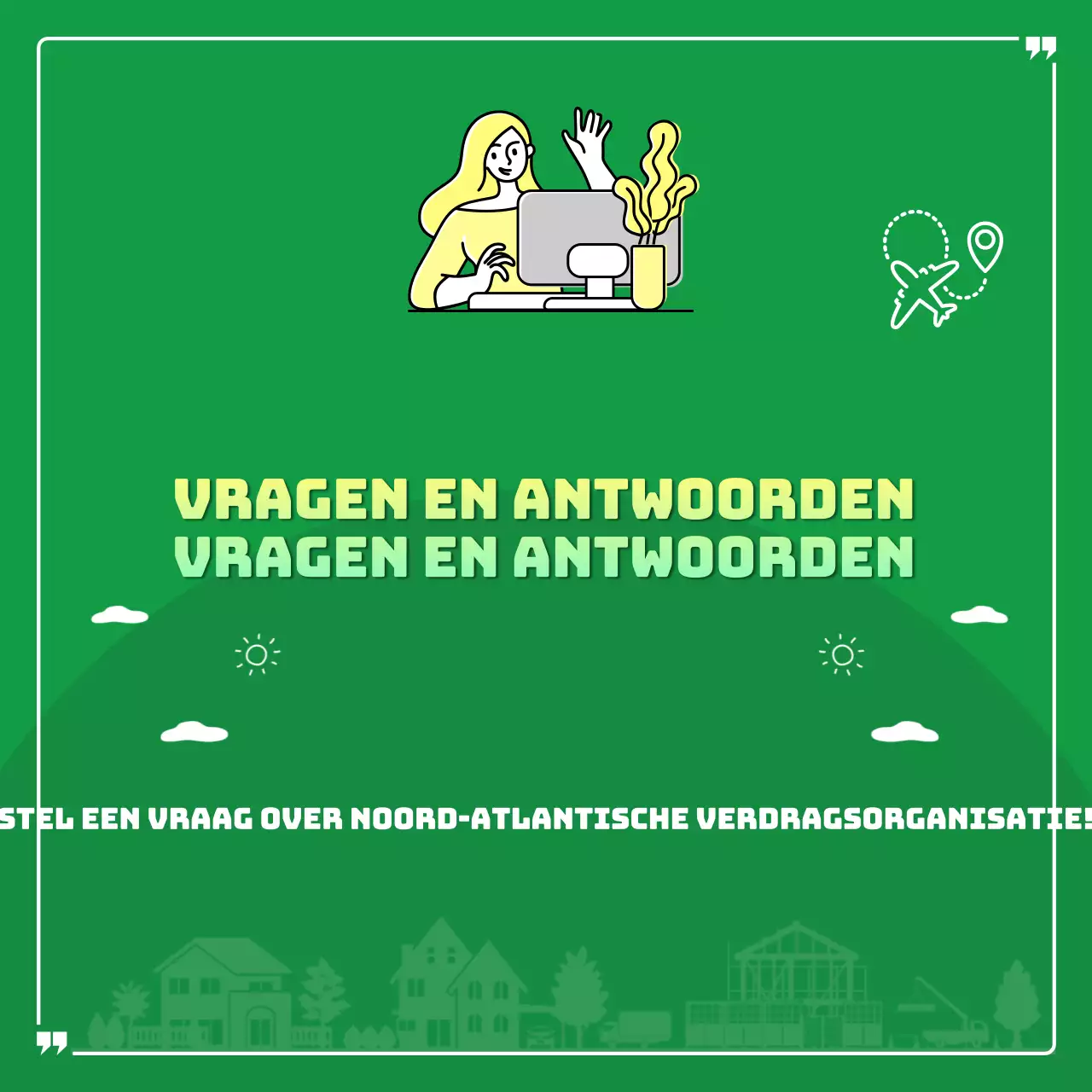 Grensoverschrijdende uitzichten in groen en geel CardNews