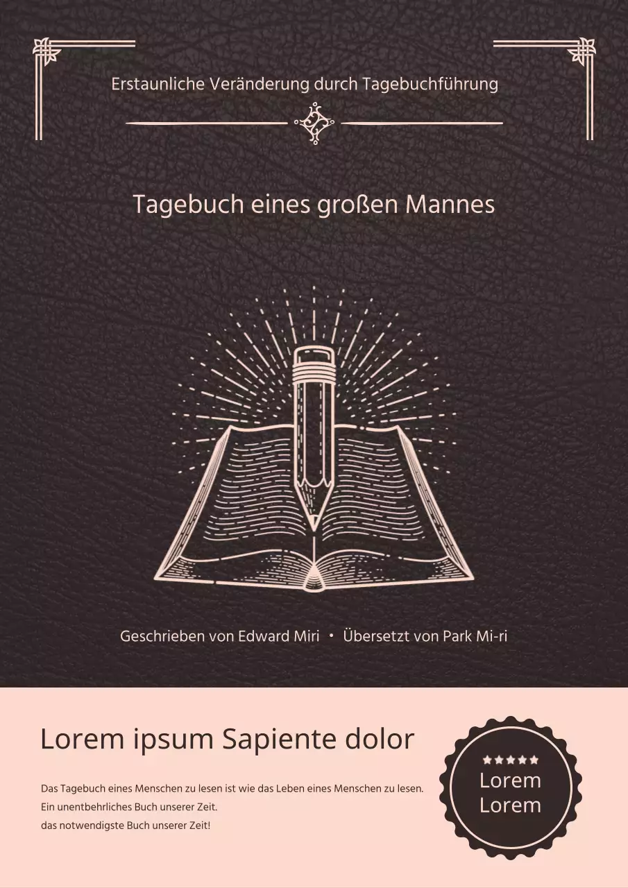 Das schwarz-rosa Tagebuch eines großen Mannes Praktisches Buch