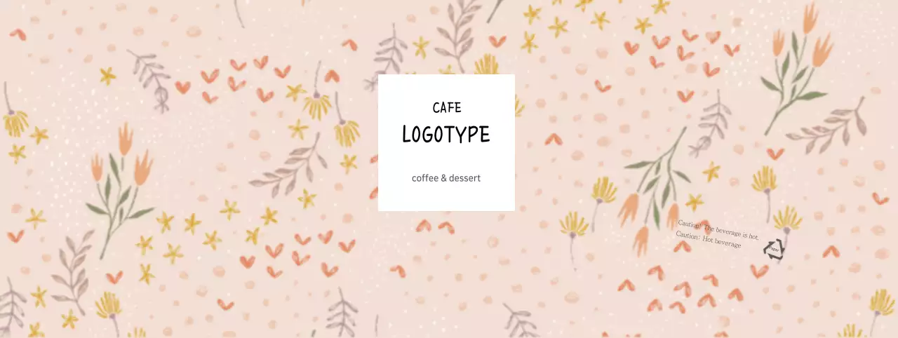 Beige illustrated flower pattern