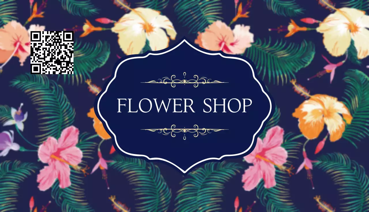 カラフル 上品 花 看板 名刺