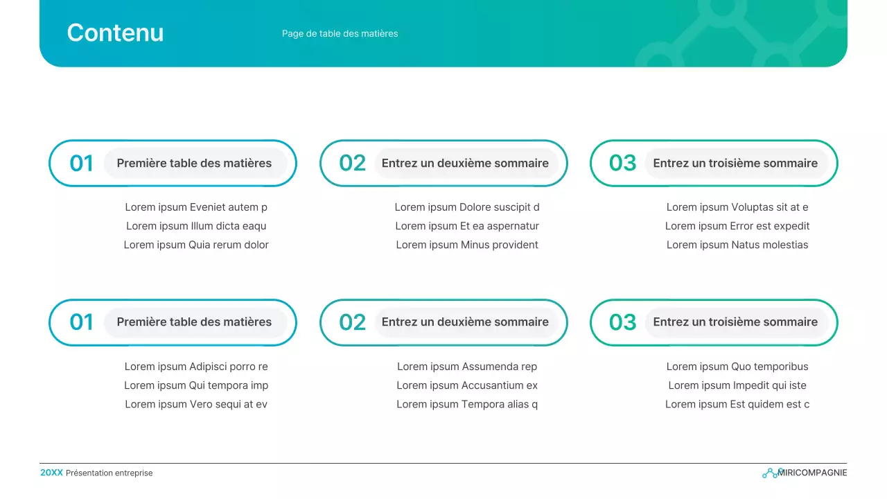 Présentation d'entreprise simple en dégradé de bleu clair et de vert