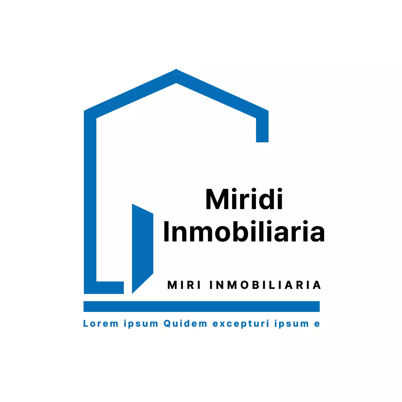 Posavasos azul sencillo con logotipo de inmobiliaria