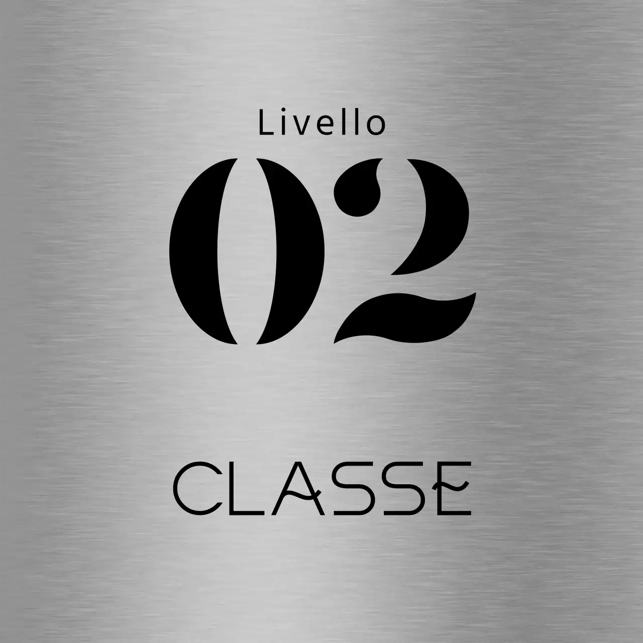 Semplice segnaletica segnaposto con testo nero del nome della classe scolastica