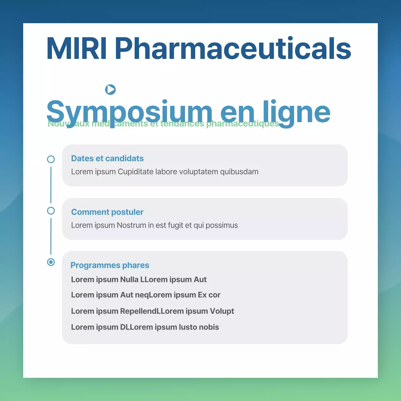 Symposium en ligne pour les entreprises pharmaceutiques