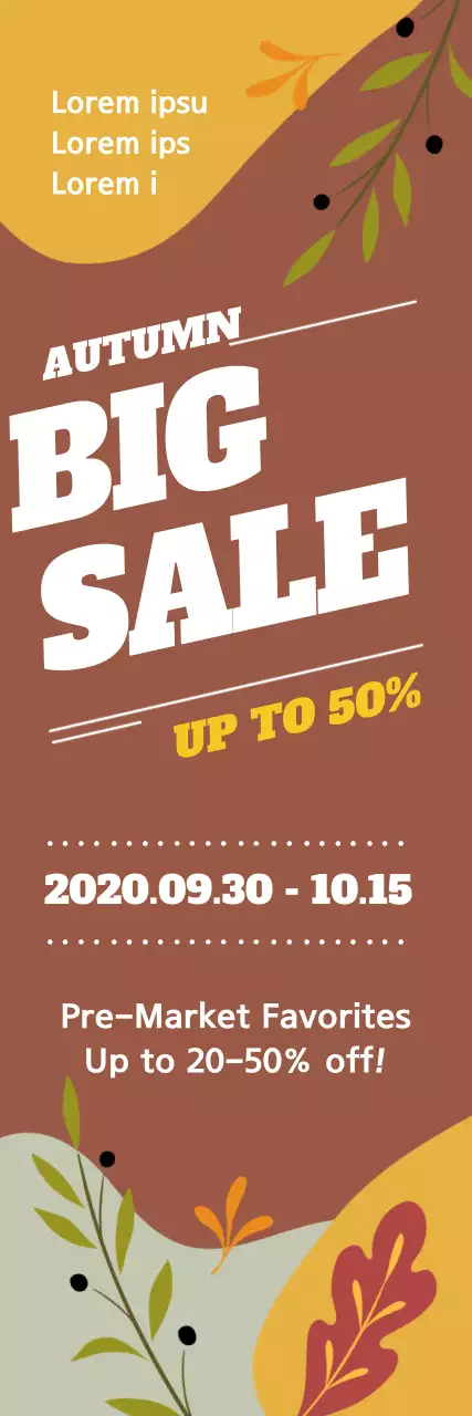 Brown Falling Leaves Illustration Fall Big Sale