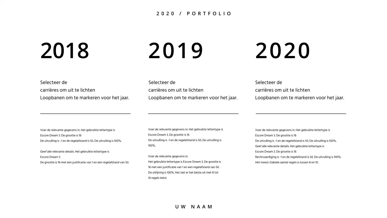 Een eenvoudige portfolio in wit en zwart