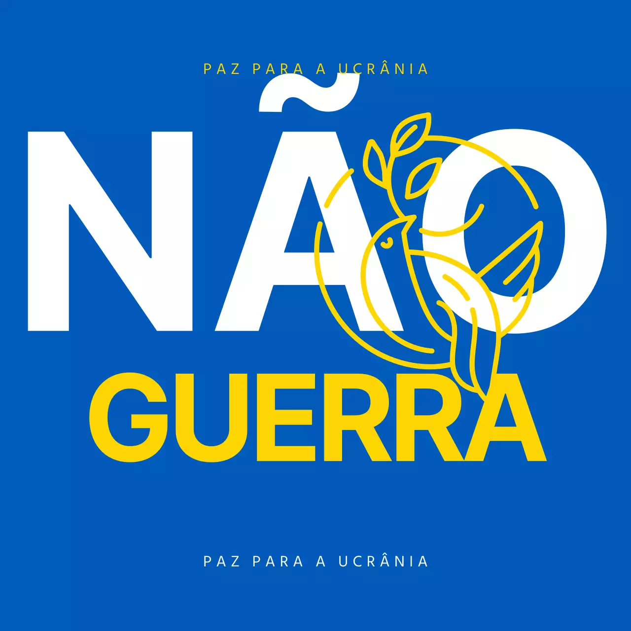Mensagens azuis e amarelas contra a guerra e pela paz na Ucrânia