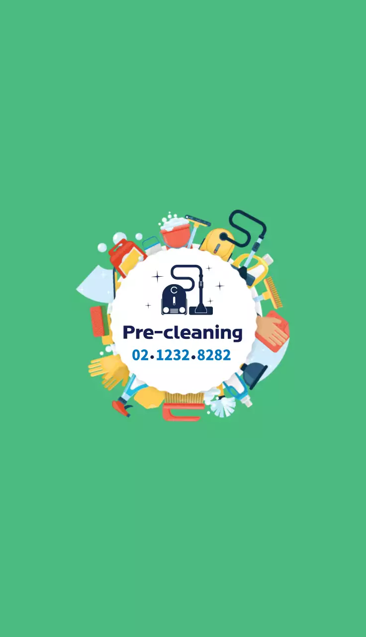 Green Simple Cleaning Promotion Business Card