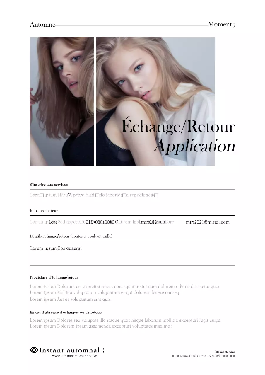 Un modèle de reçu de retour de centre commercial propre, en noir et blanc, avec des images.