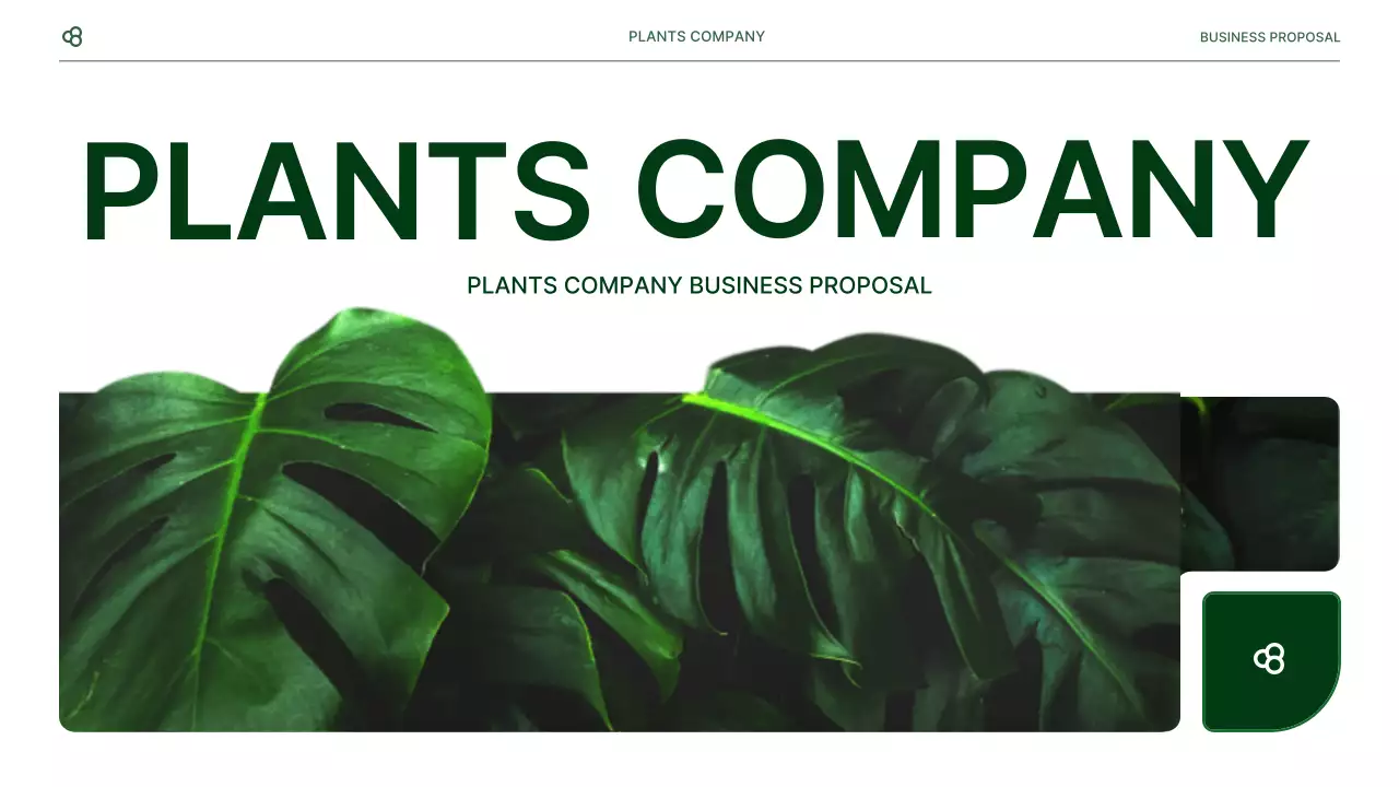 Business business proposal in white and green natural leaf concept