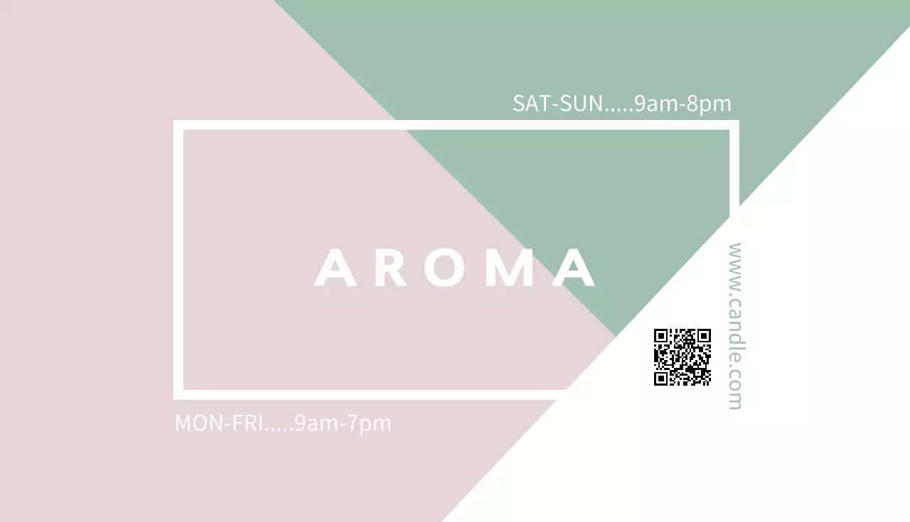 ベージュ シンプル アロマ 営業時間 名刺