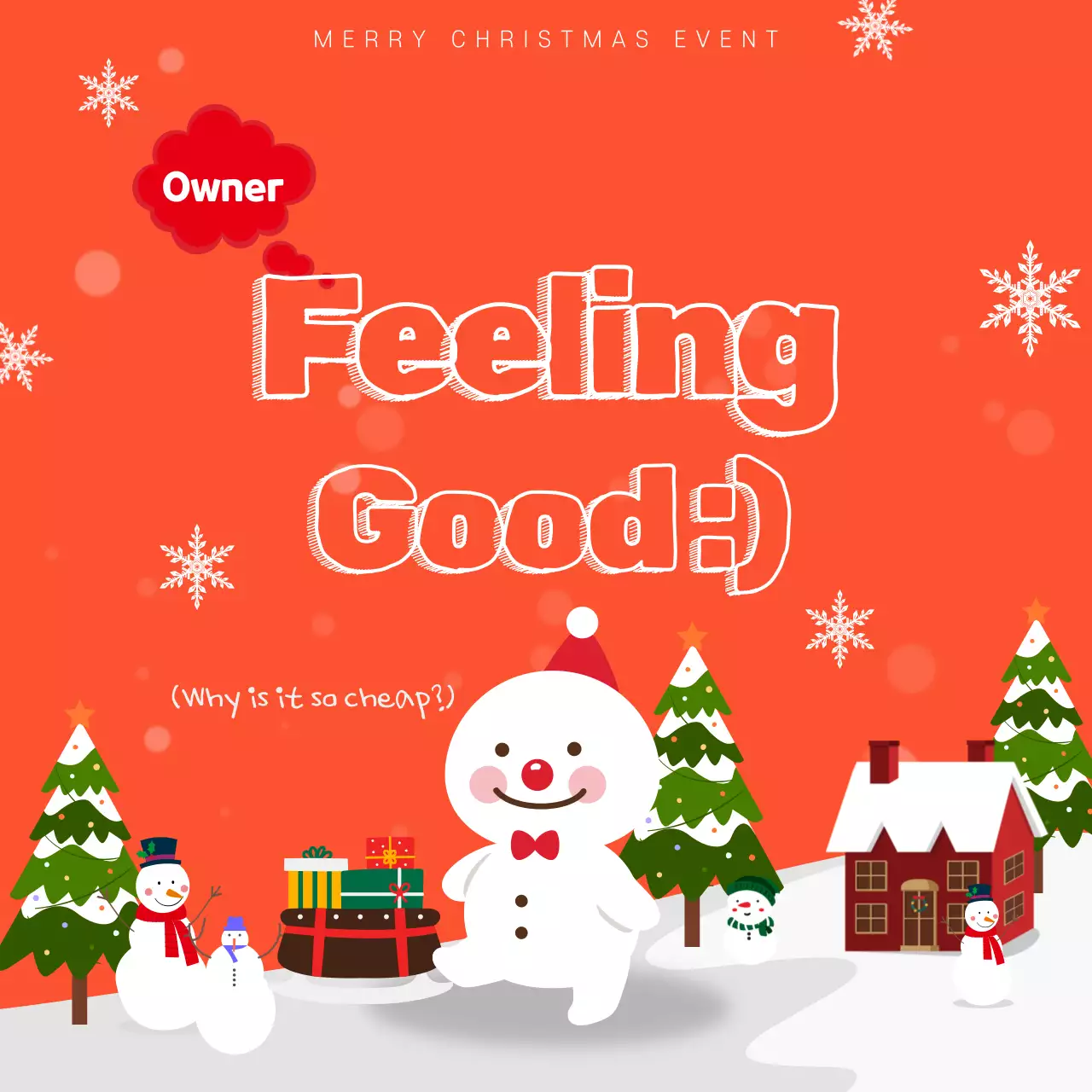 Orange Trendy Christmas Promotion Social Media Post