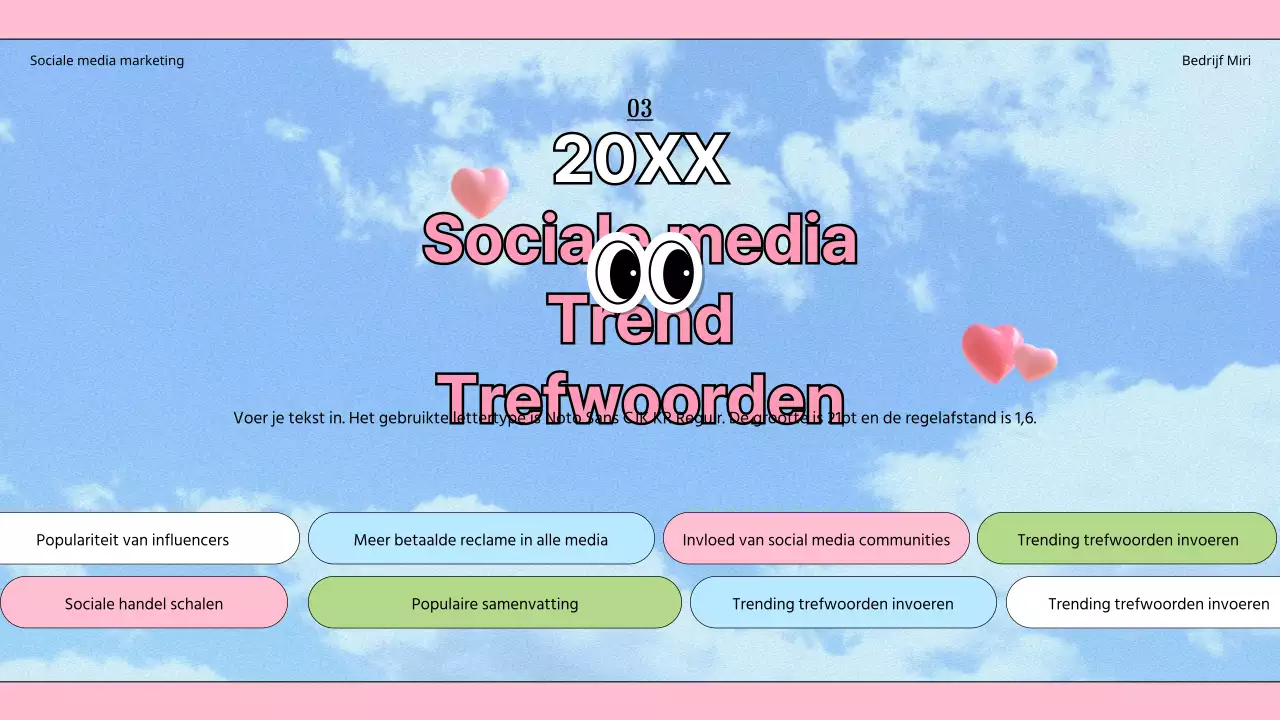 Kitscherige trends in de sociale-mediamarketingindustrie met een lichtblauwe achtergrond