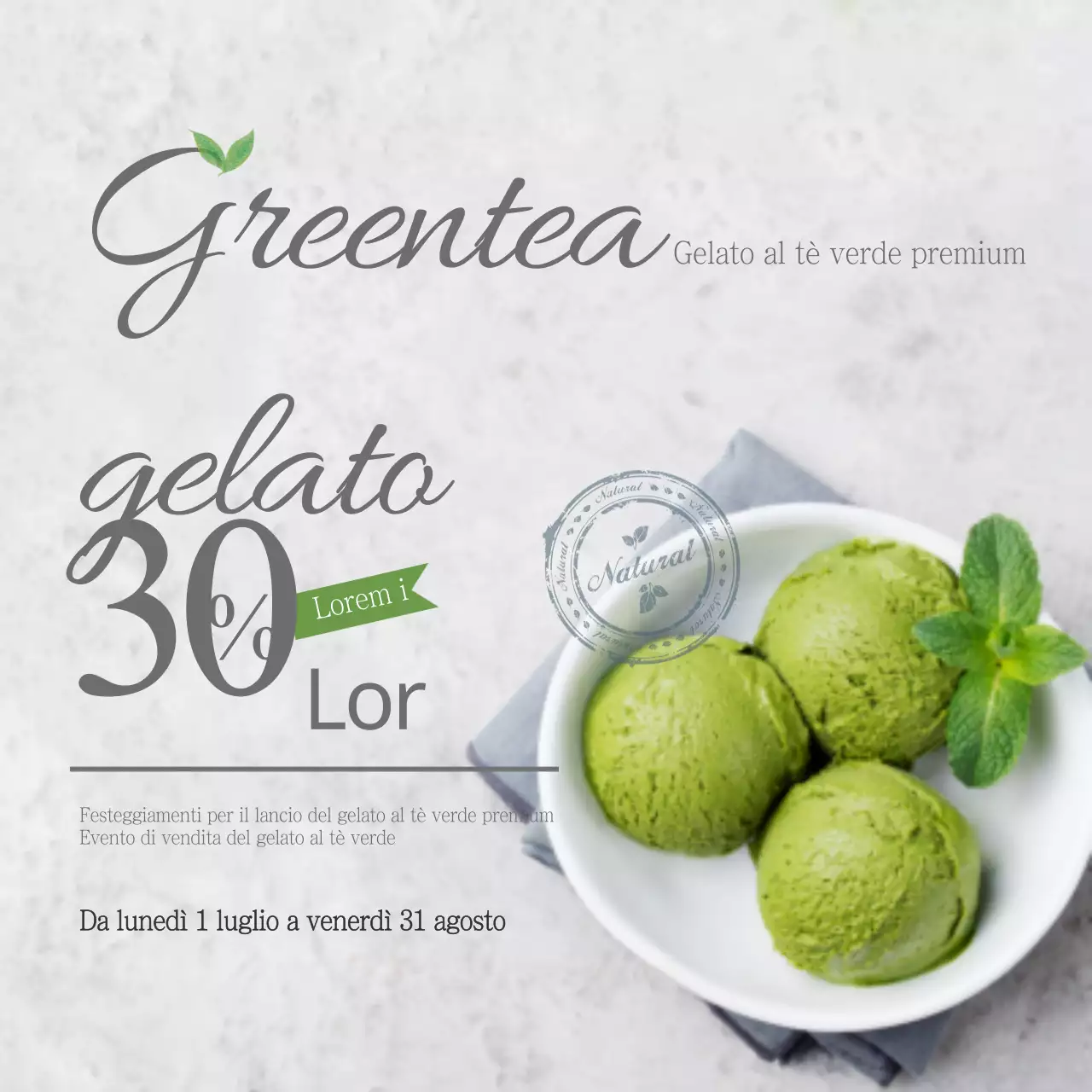 Gelato al tè verde