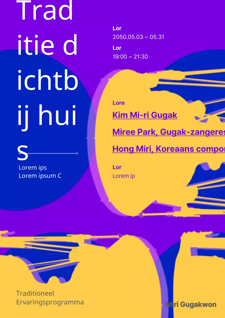 Ervaar de traditionele cultuur in geel en paars