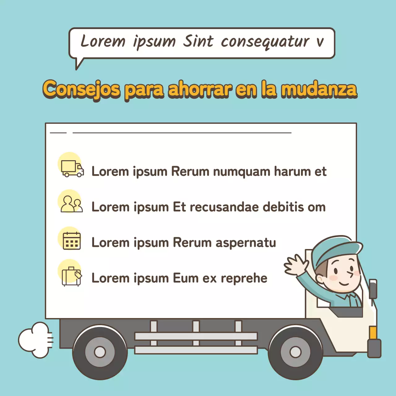 Tema informativo en movimiento de color menta y amarillo