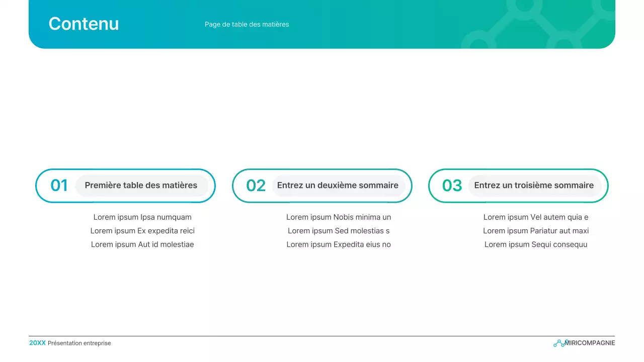 Présentation d'entreprise simple en dégradé de bleu clair et de vert