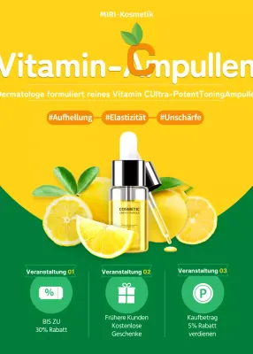 Eine einfache gelbe und grüne Grundierung für Kosmetikveranstaltungen