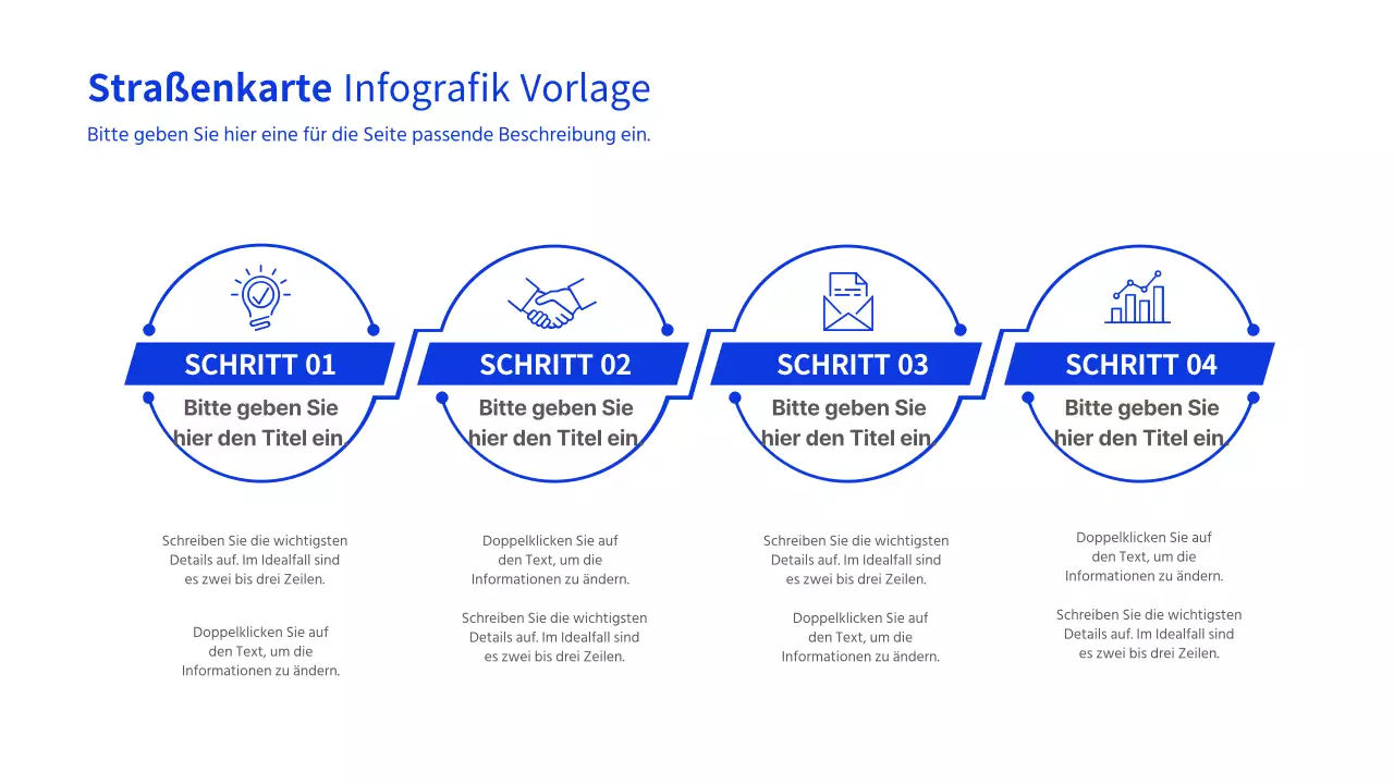 Blauer Fahrplan Stufe 4 Business Infografik Vorlage